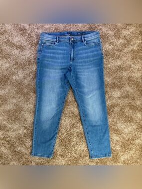 J. Jill Authentic Fit Slim Ankle Jeans Women's Size 14 Light Wash Stretch Denim